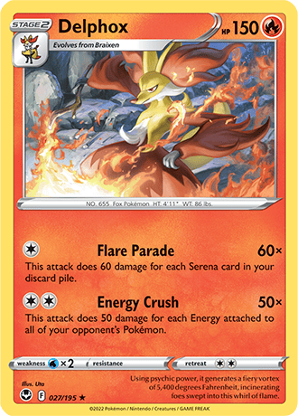 Delphox 27/195 Pokémon TCG Silver Tempest
