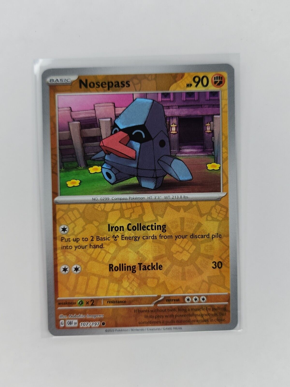 Nosepass [Reverse Holo] 107/197 Pokémon TGC Obsidian Flames