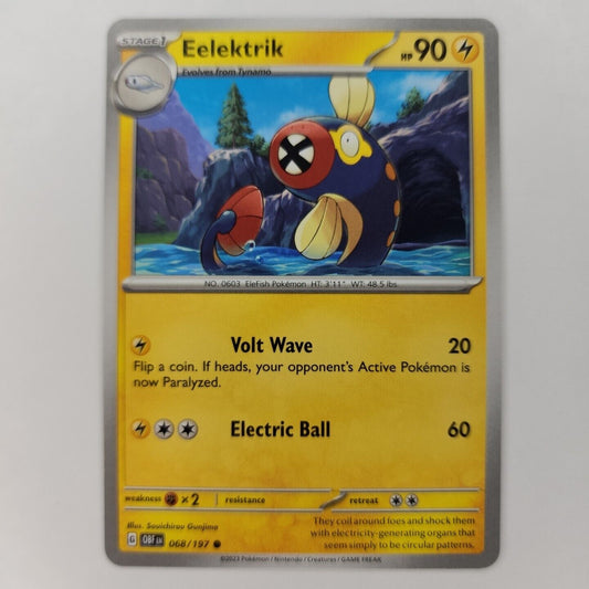 Eelektrik 68/197 Pokémon TGC Obsidian Flames