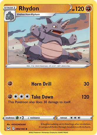 Rhydon  90/196 Pokémon TCG Lost Origin