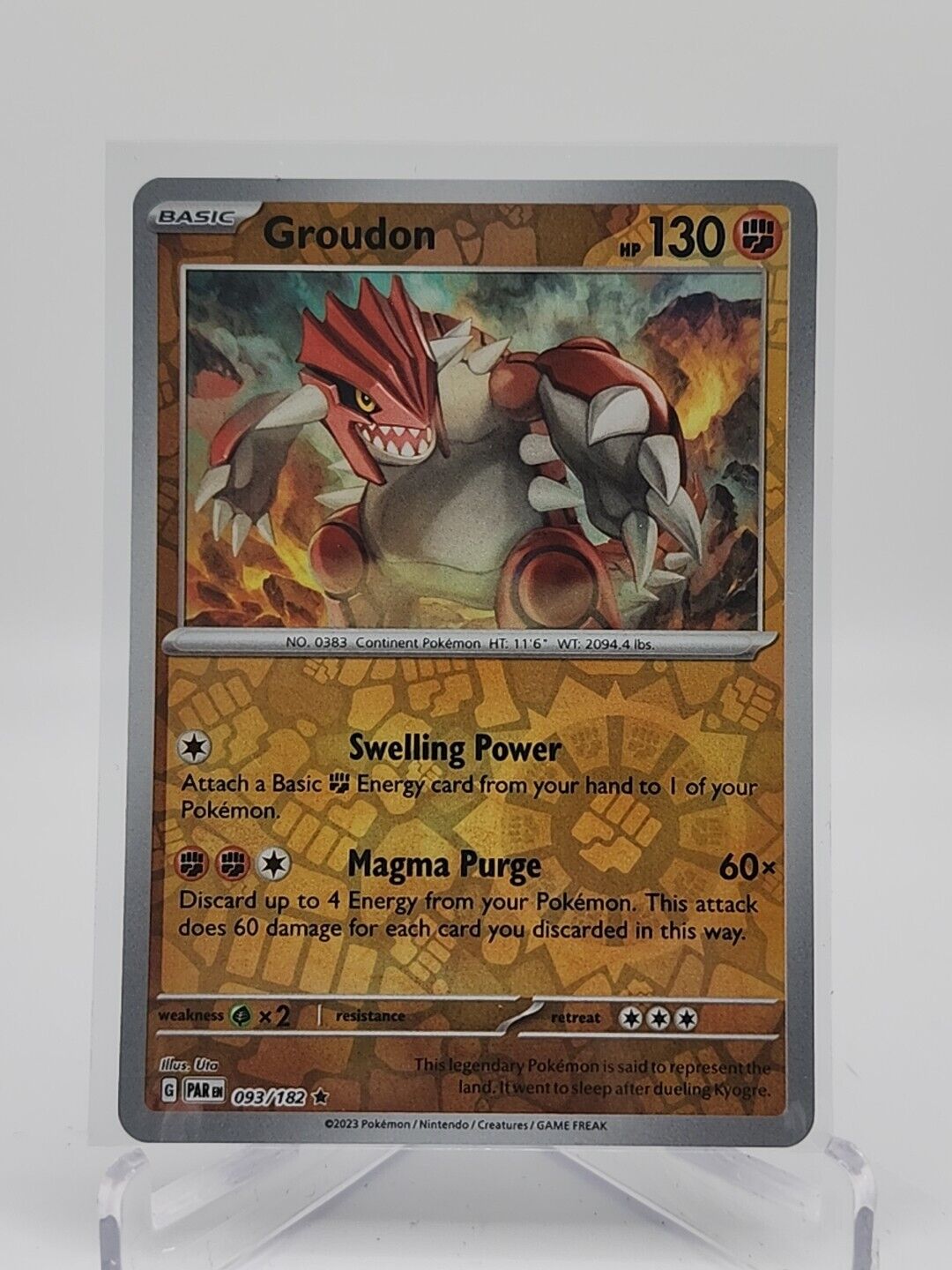 Groudon [Reverse Holo]  93/182 Pokémon TCG Paradox Rift