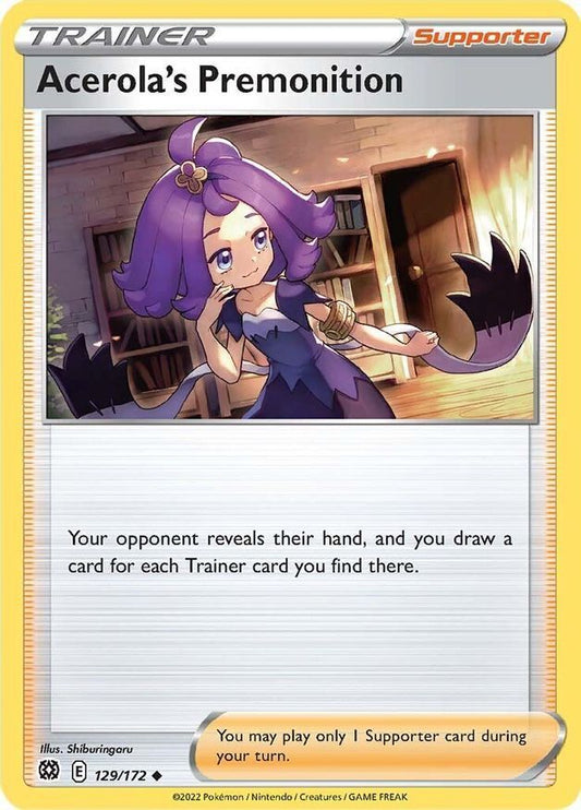 Acerola's Premonition  129/172 Pokémon TCG Brilliant Stars