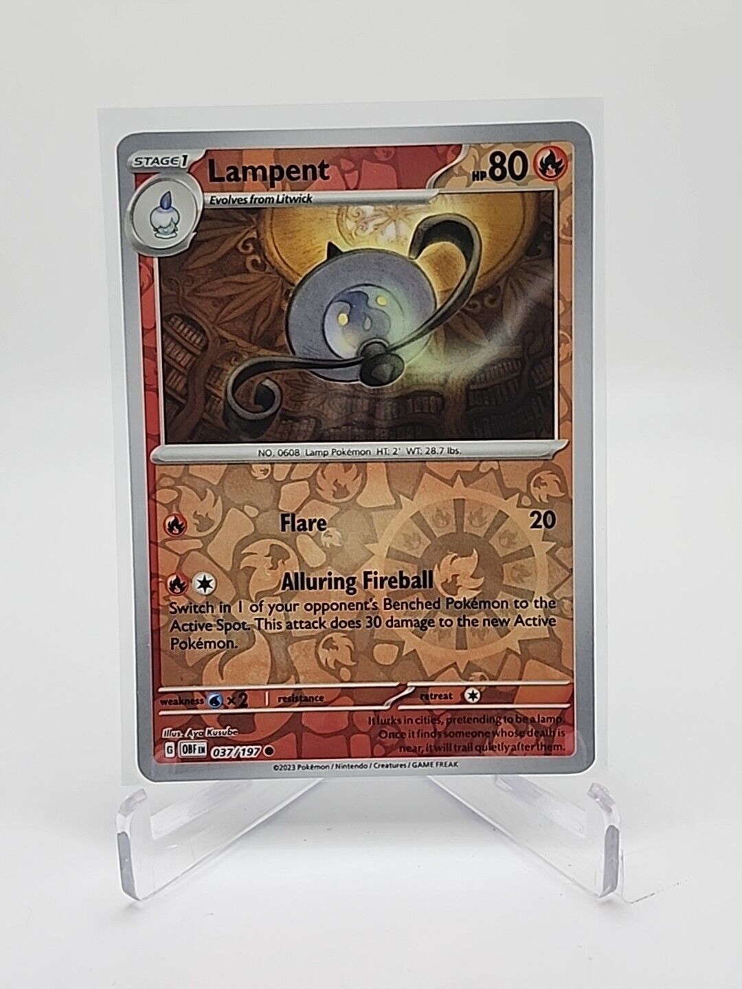 37/197 Lampent [Reverse Holo] Pokémon TCG Obsidian Flames