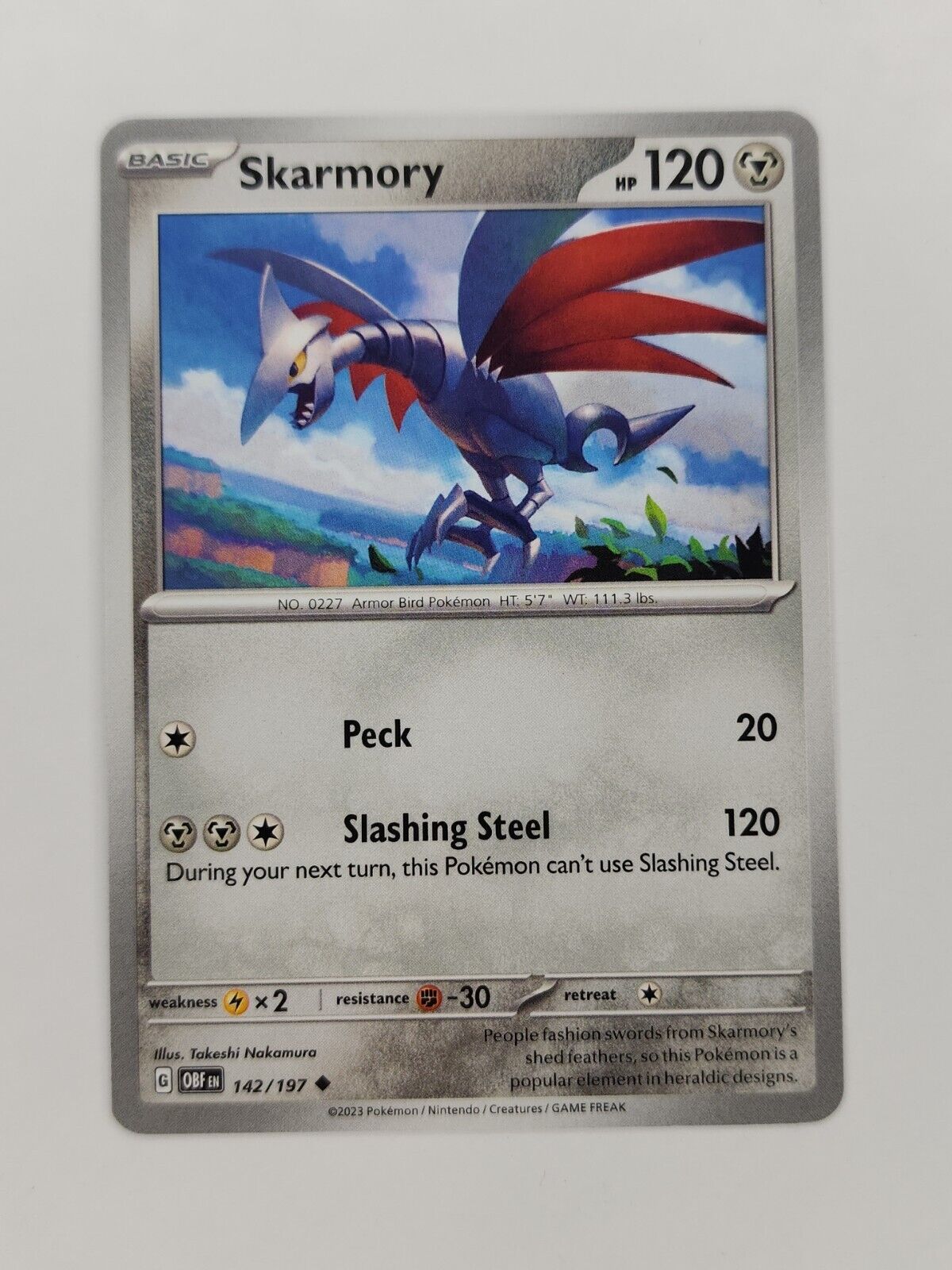 Skarmory 142/197 Pokémon TGC Obsidian Flames