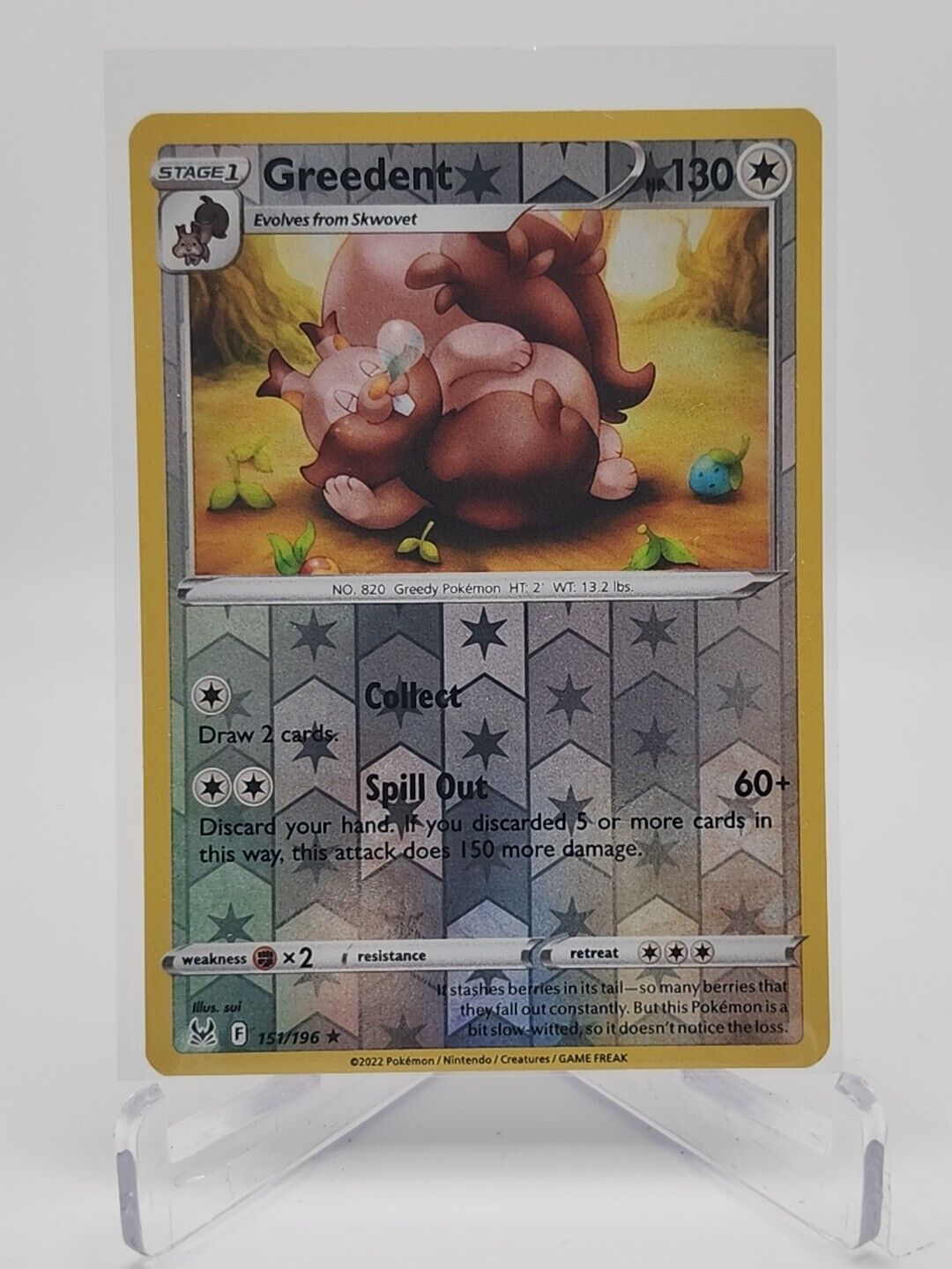 Greedent [Reverse Holo]  151/196 Pokémon TCG Lost Origin