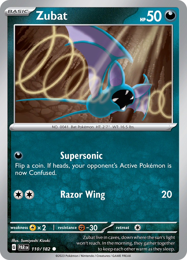 Zubat  110/182 Pokémon TCG Paradox Rift