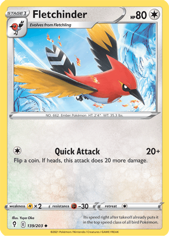 Fletchinder  139/203 Pokémon TCG Evolving Skies