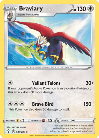 Fletchling  138/203 Pokémon TCG Evolving Skies