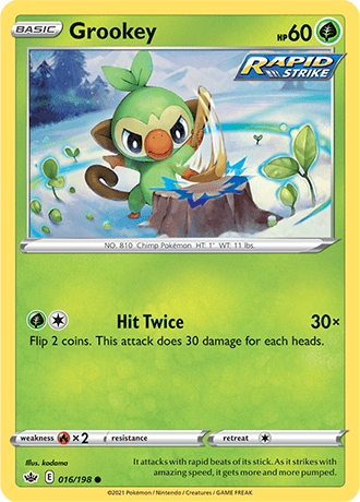 Grookey [Reverse Holo]  16/203 Pokémon TCG Chilling Reign