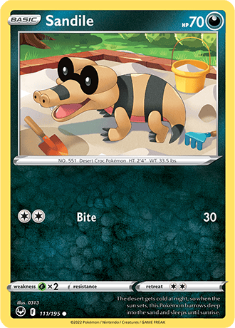 Sandile  111/195 Pokémon TCG Silver Tempest