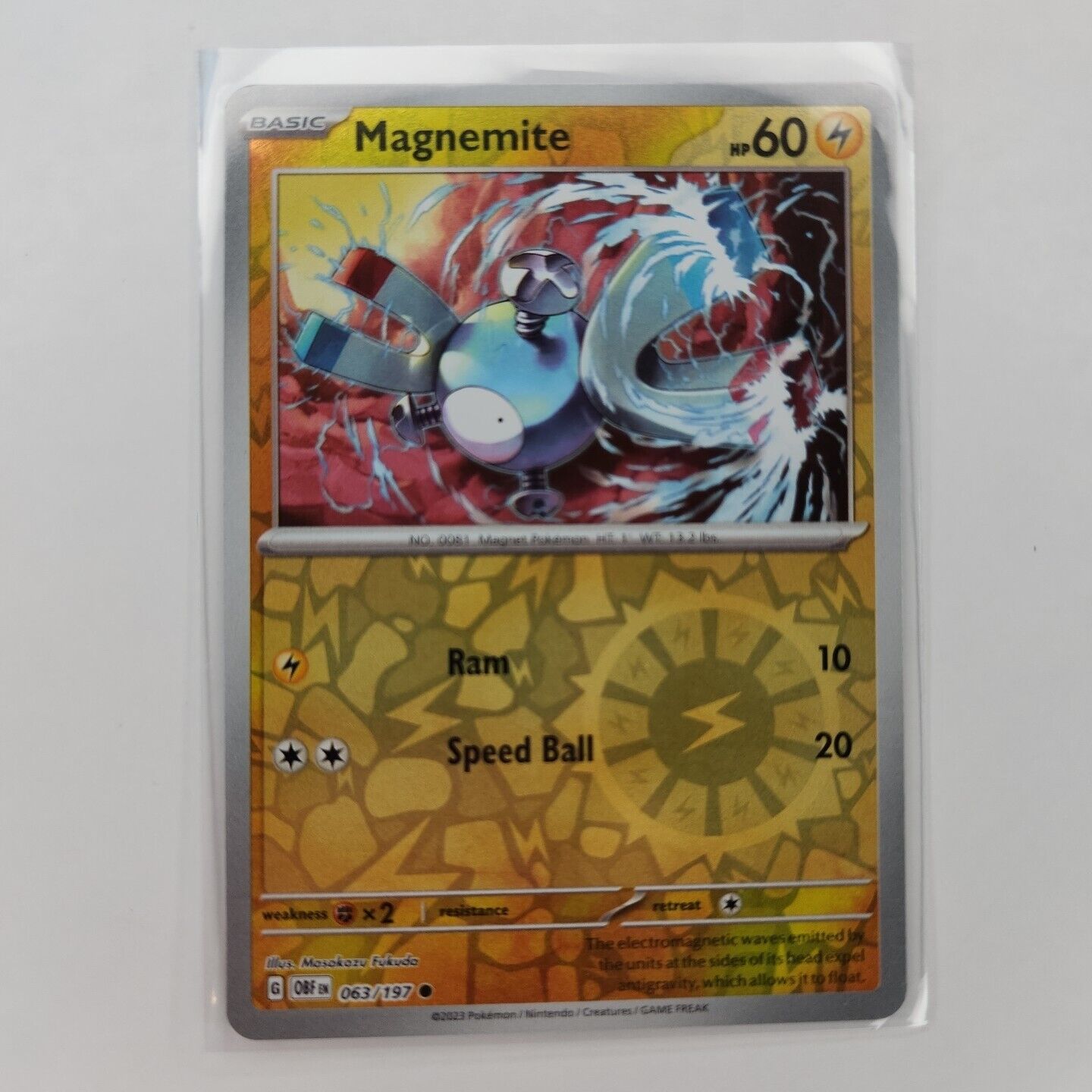 Magnemite [Reverse Holo] 63/197 Pokémon TGC Obsidian Flames