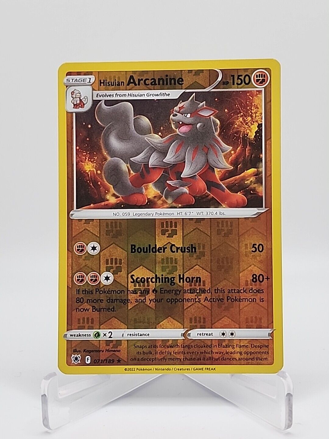 Hisuian Arcanine [Reverse Holo]  71/189 Pokémon TCG Astral Radiance