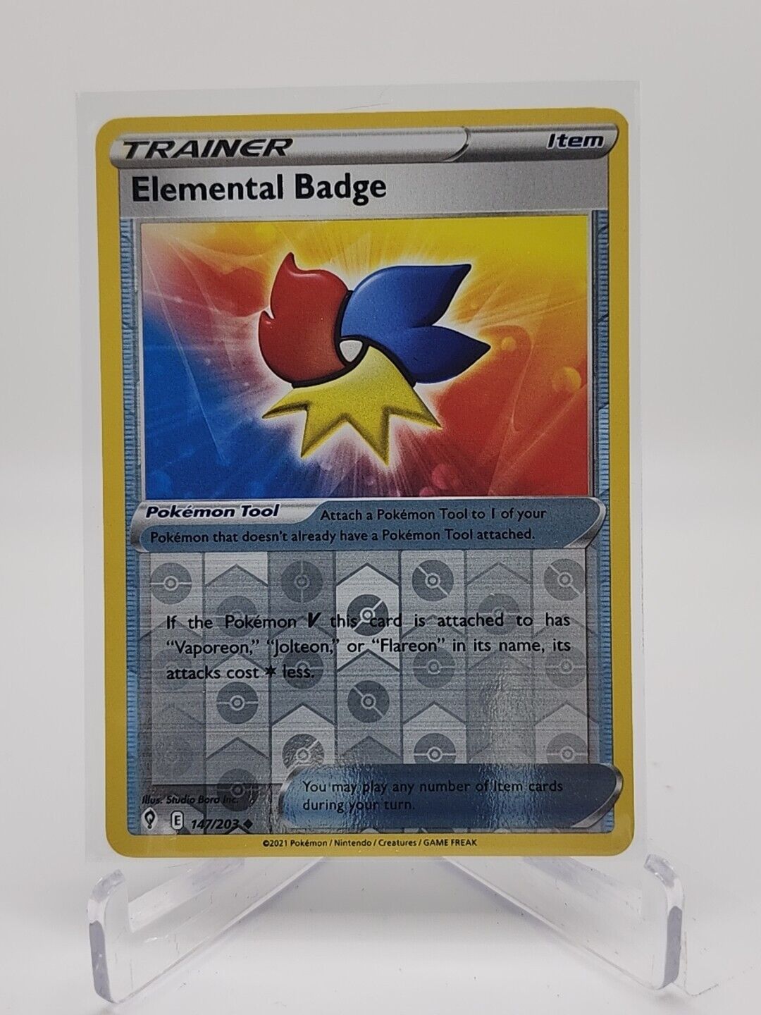 Elemental Badge [Reverse Holo]  147/203 Pokémon TCG Evolving Skies