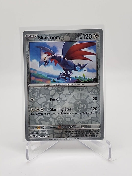 142/197 Skarmory [Reverse Holo] Pokémon TCG Obsidian Flames