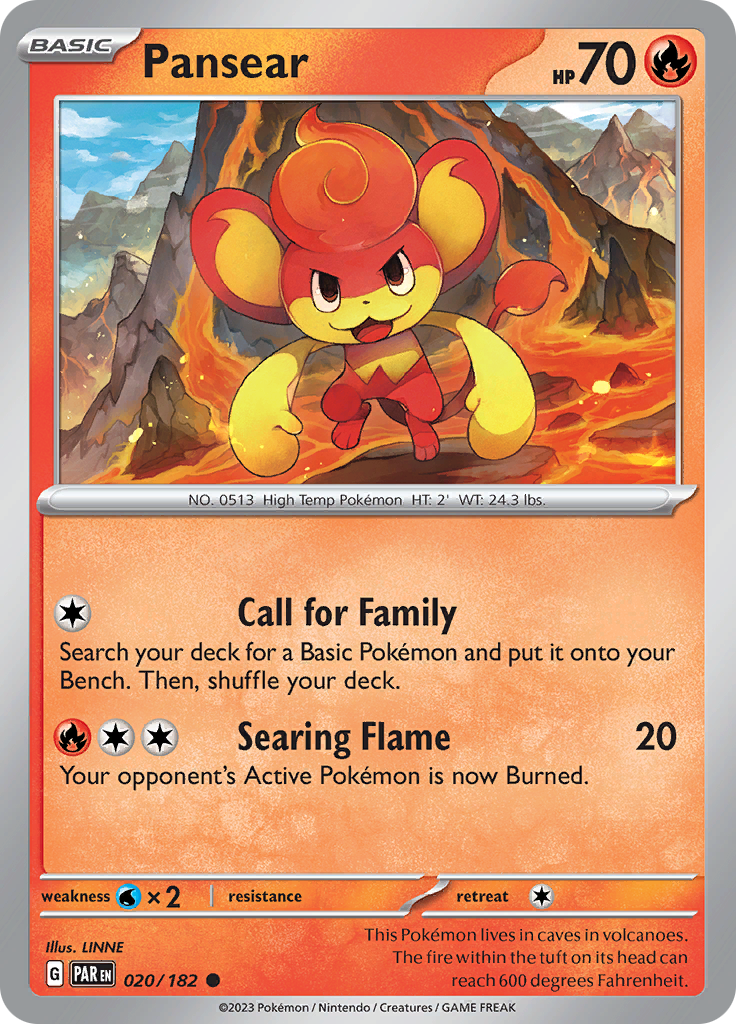 Pansear  20/182 Pokémon TCG Paradox Rift