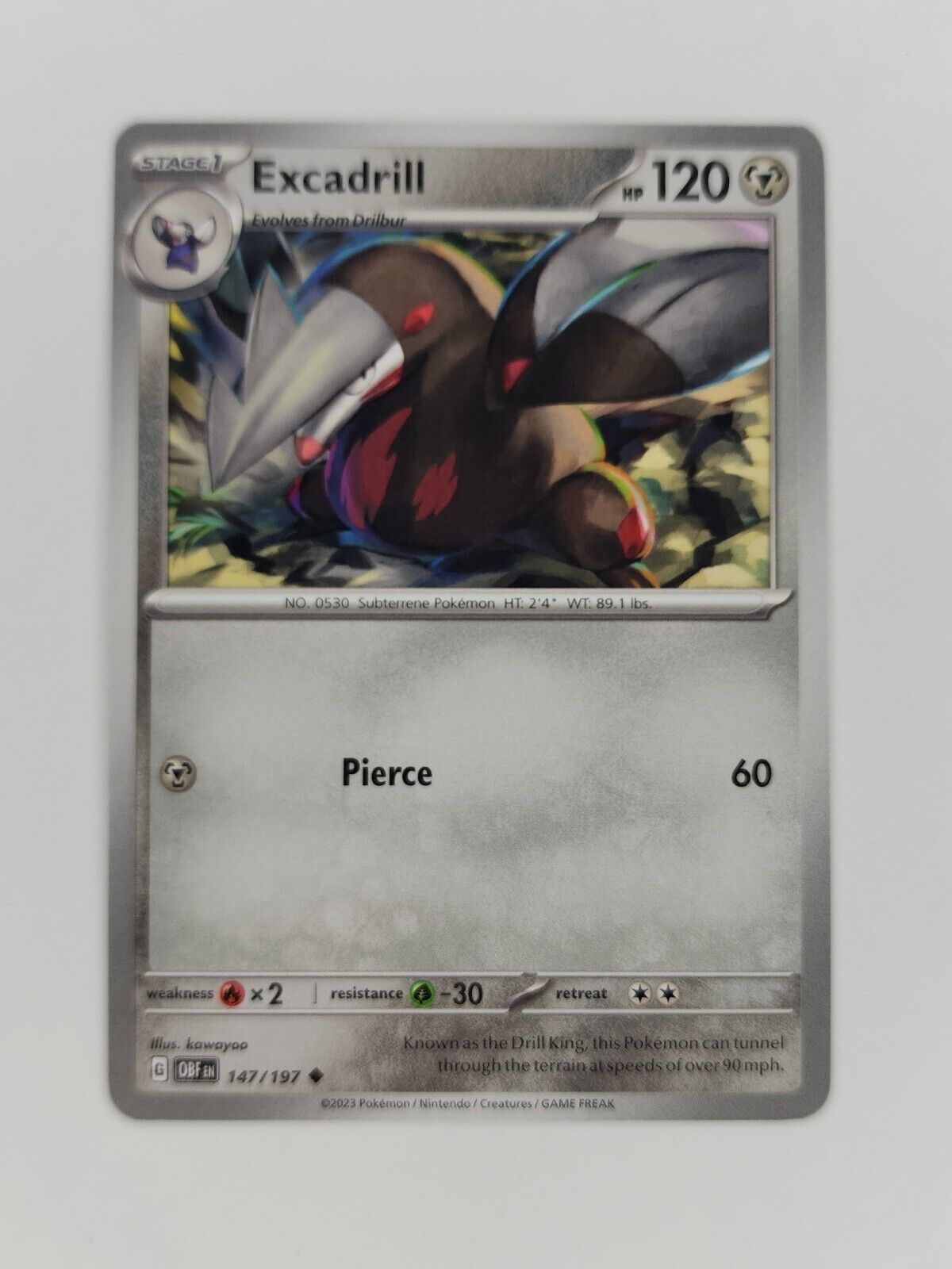 Excadrill 147/197 Pokémon TGC Obsidian Flames