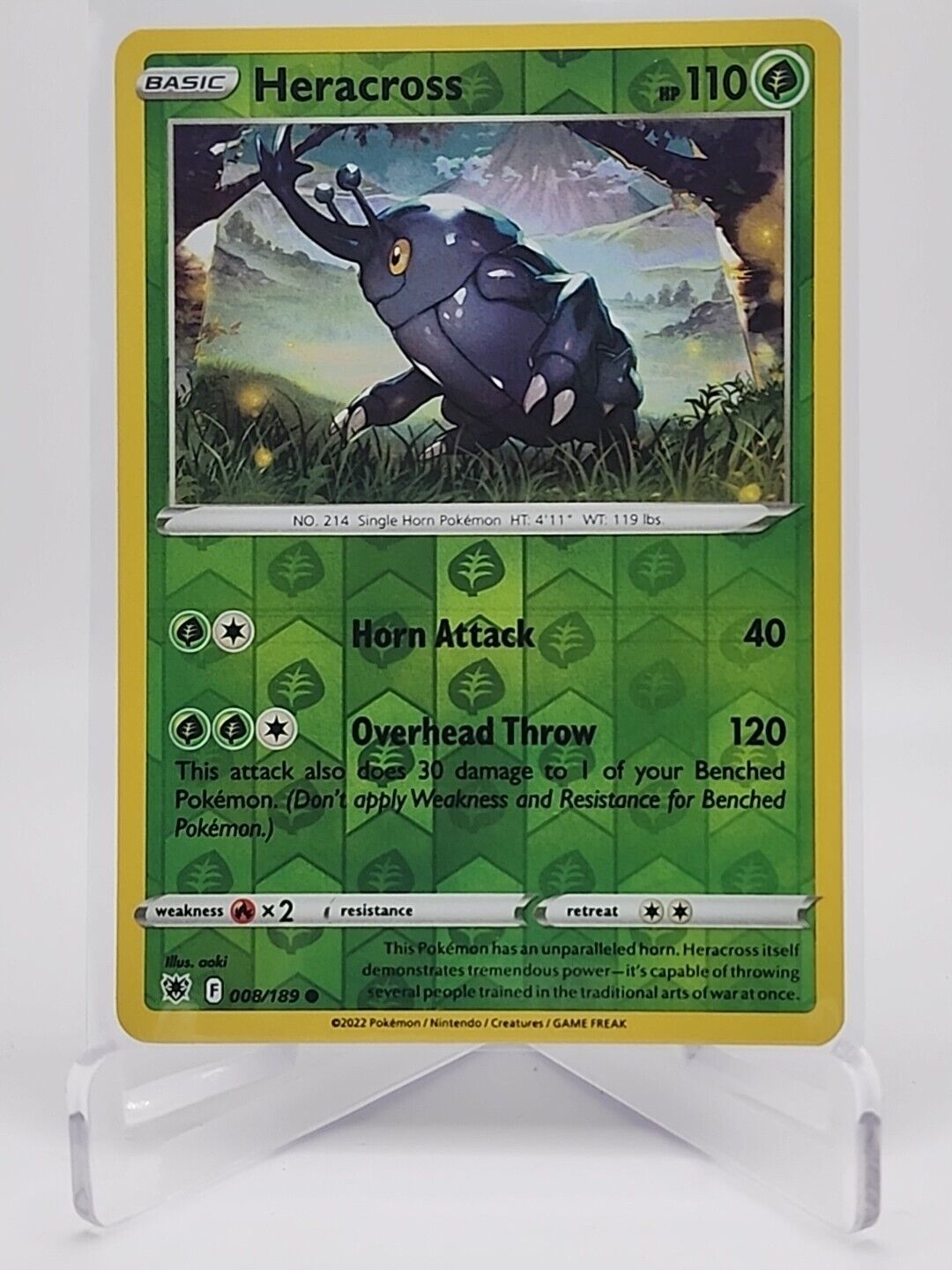 Heracross [Reverse Holo]  8/189 Pokémon TCG Astral Radiance