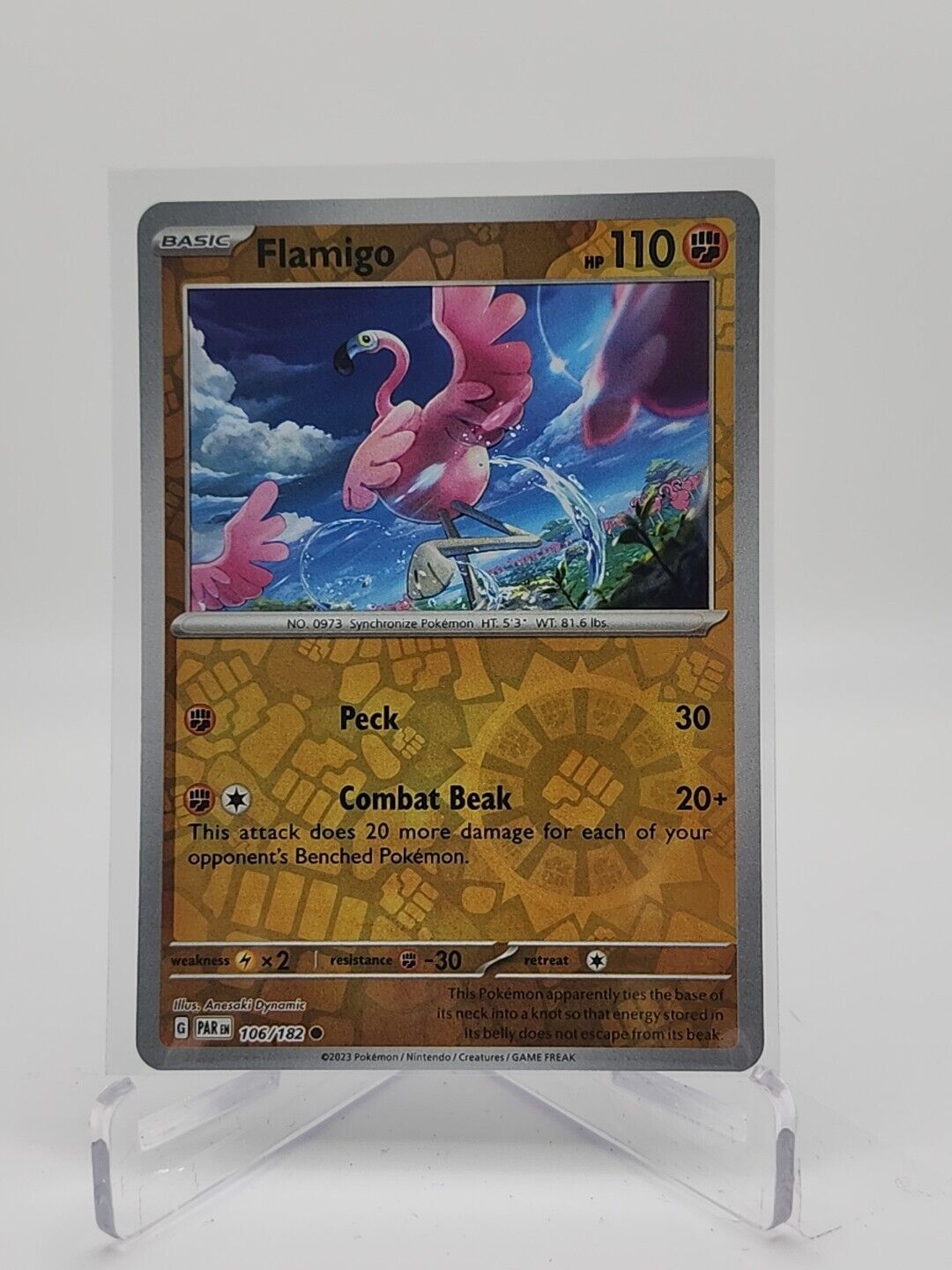 Flamigo [Reverse Holo]  106/182 Pokémon TCG Paradox Rift