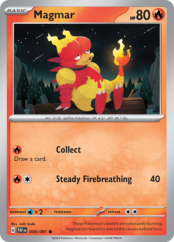 Magmar  9/91 Pokémon TCG Paldean Fates