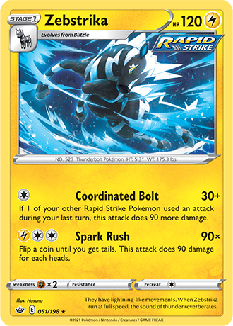 Zebstrika  51/203 Pokémon TCG Chilling Reign