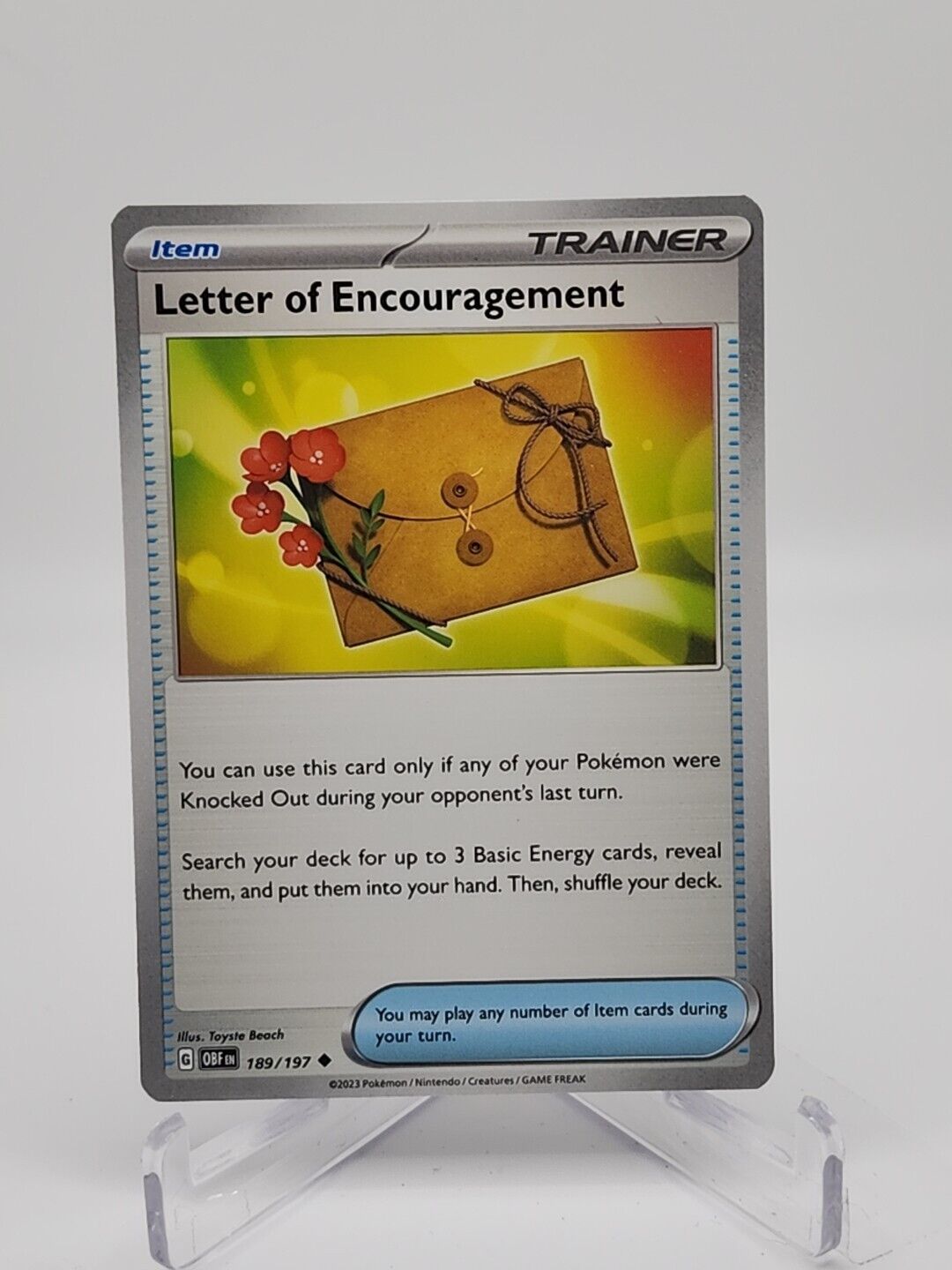 189/197 Letter of Encouragement Pokémon TCG Obsidian Flames