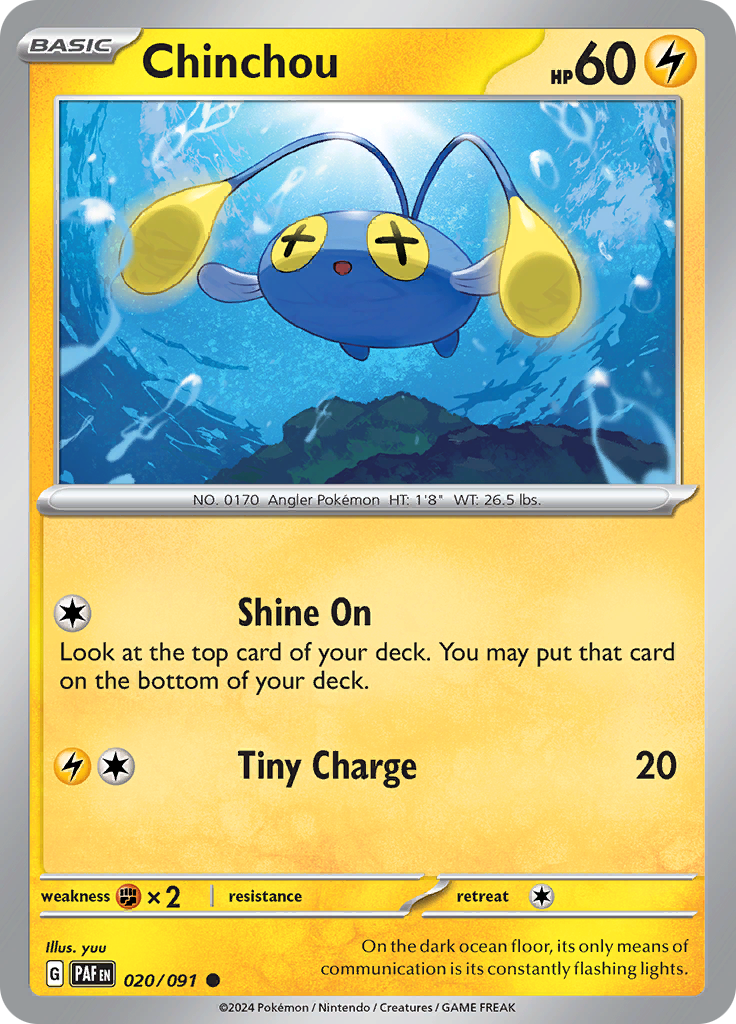 Chinchou  20/91 Pokémon TCG Paldean Fates