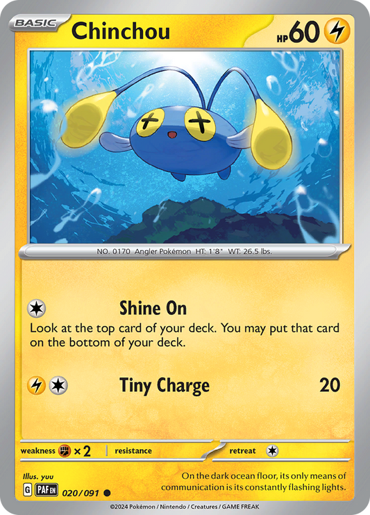 Chinchou  20/91 Pokémon TCG Paldean Fates