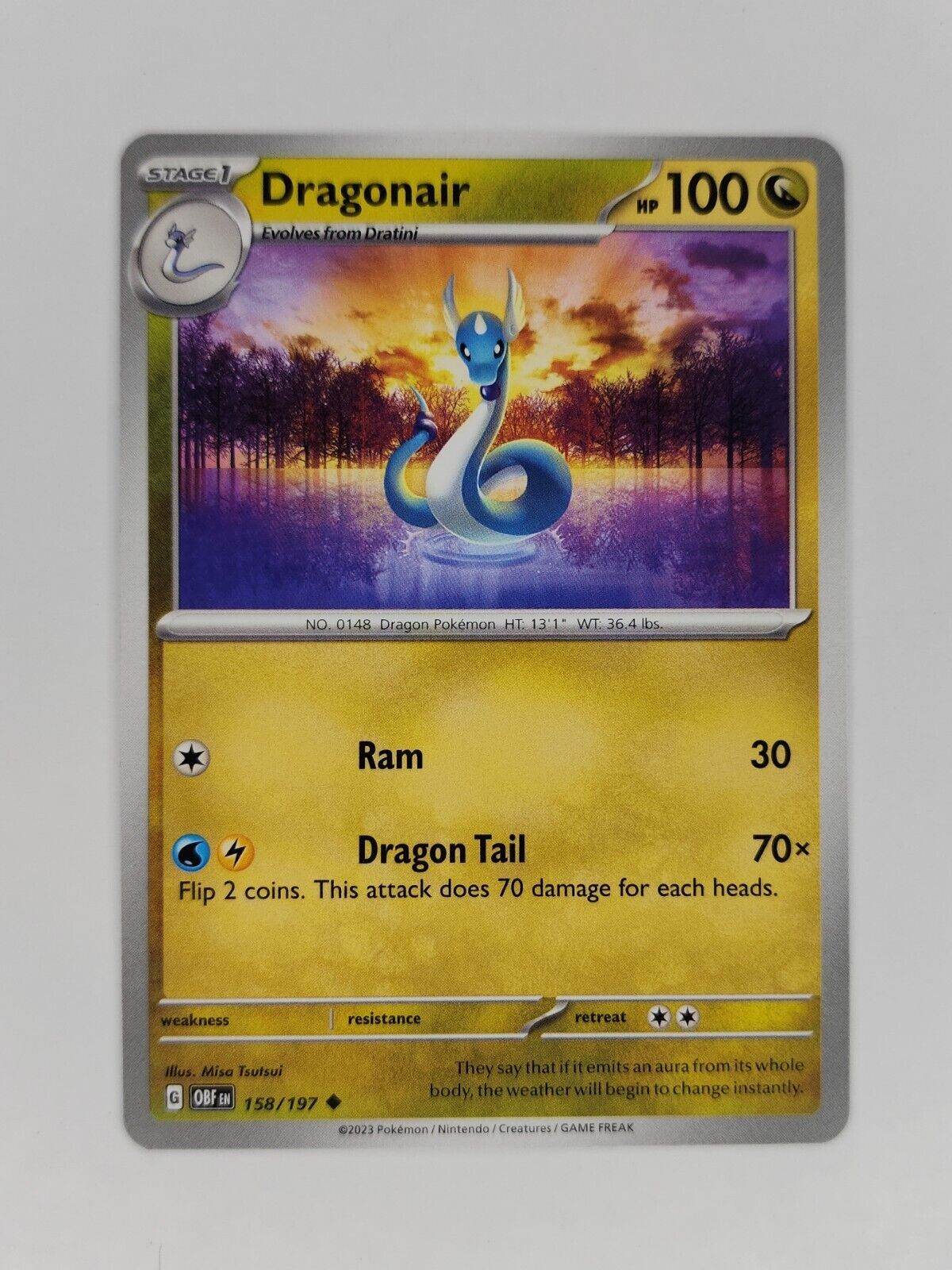 Dragonair 158/197 Pokémon TGC Obsidian Flames