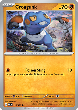 Croagunk  114/193 Pokémon TCG Paldea Evolved