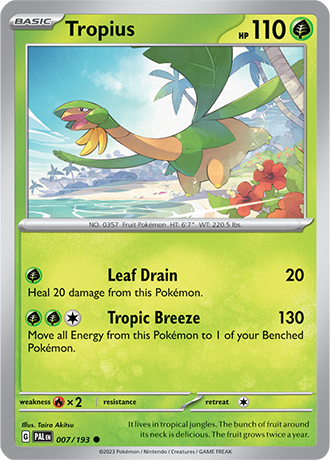 Tropius  7/193 Pokémon TCG Paldea Evolved