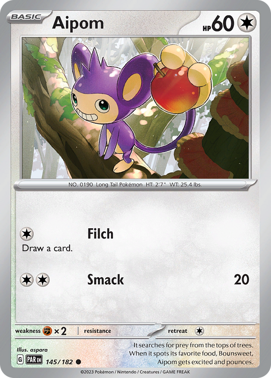 Aipom  145/182 Pokémon TCG Paradox Rift