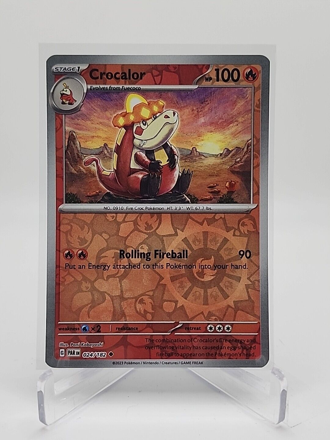 Crocalor [Reverse Holo]  24/182 Pokémon TCG Paradox Rift