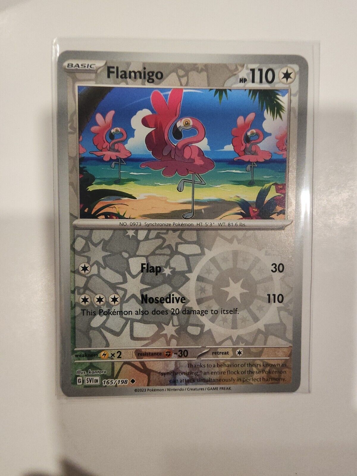 Flamigo [Reverse Holo] 165/198 Pokémon TGC Scarlet & Violet