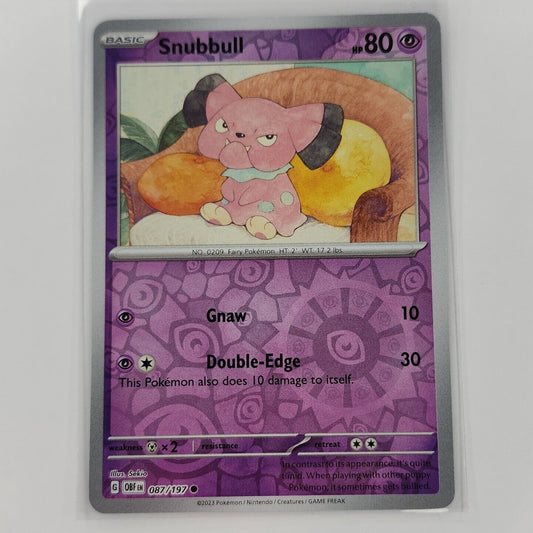 Snubbull [Reverse Holo] 87/197 Pokémon TGC Obsidian Flames