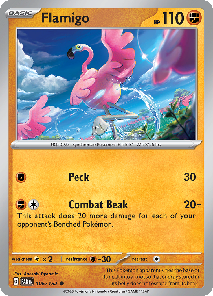 Flamigo 106/182 Pokémon TCG Paradox Rift