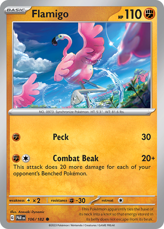 Flamigo 106/182 Pokémon TCG Paradox Rift