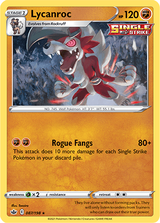 Lycanroc [Holo]  87/203 Pokémon TCG Chilling Reign