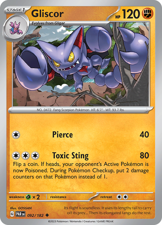 Gliscor  92/182 Pokémon TCG Paradox Rift