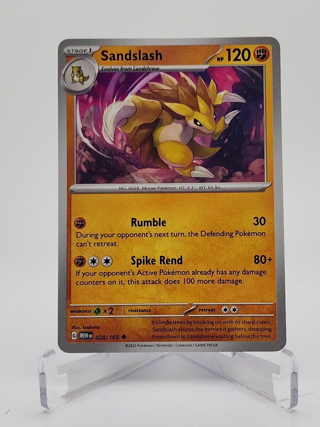 28/165 Sandslash  Pokémon TGC Scarlet & Violet - 151