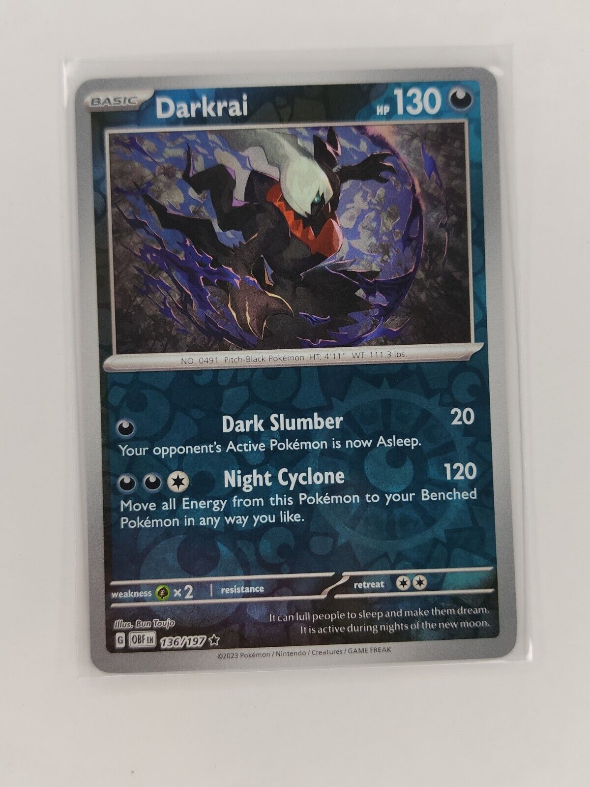 Darkrai [Reverse Holo] 136/197 Pokémon TGC Obsidian Flames