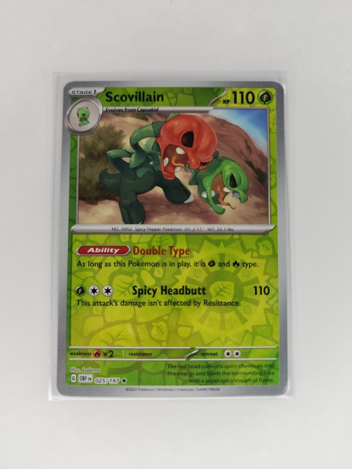 Scovillain [Reverse Holo] 25/197 Pokémon TGC Obsidian Flames