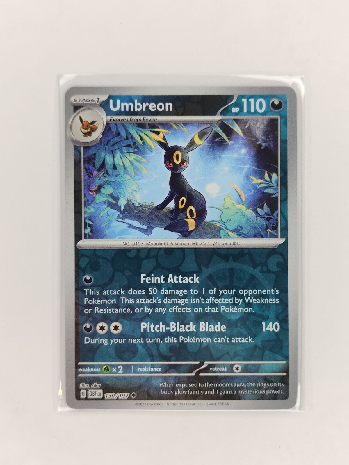 Umbreon [Reverse Holo] 130/197 Pokémon TGC Obsidian Flames