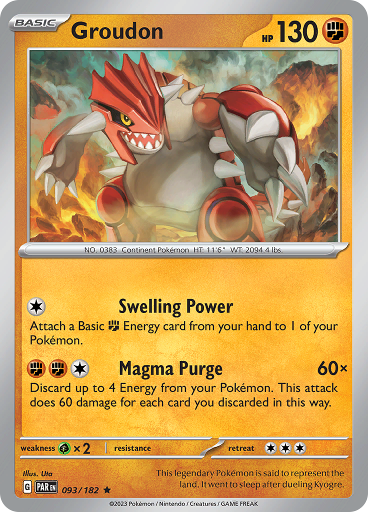 Groudon [Holo]  93/182 Pokémon TCG Paradox Rift