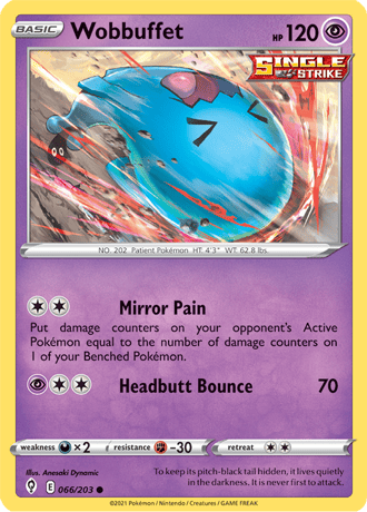 Wobbuffet  66/203 Pokémon TCG Evolving Skies