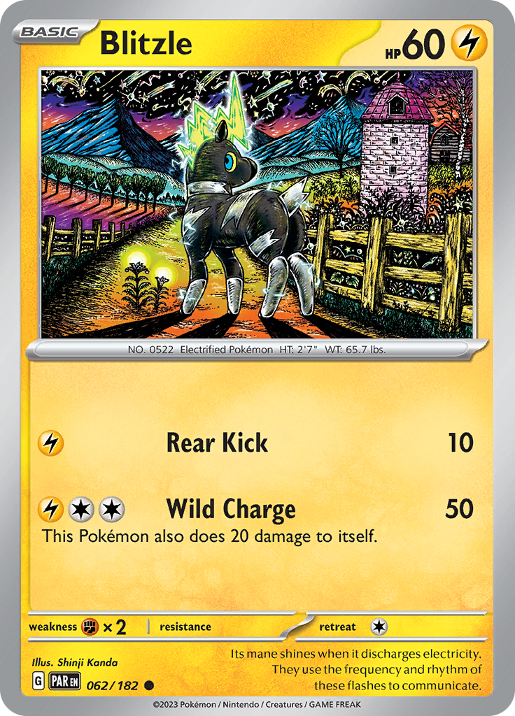 Blitzle  62/182 Pokémon TCG Paradox Rift