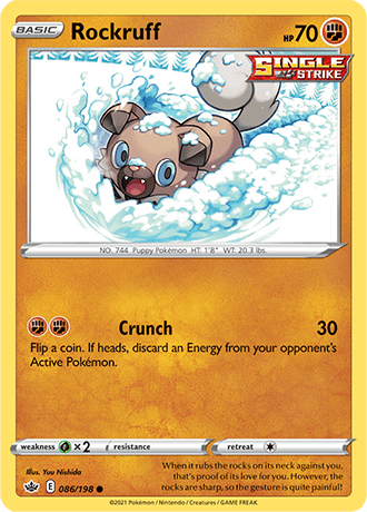 Rockruff [Reverse Holo]  86/203 Pokémon TCG Chilling Reign