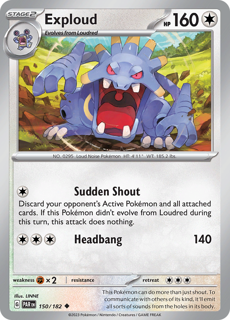 Exploud  150/182 Pokémon TCG Paradox Rift