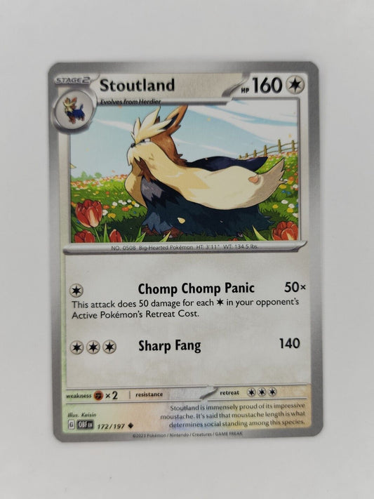 Stoutland 172/197 Pokémon TGC Obsidian Flames