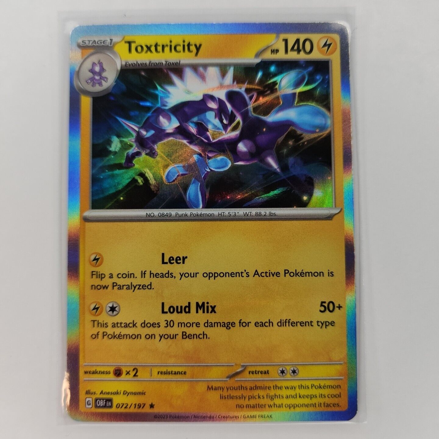 Toxtricity [Holo] 72/197 Pokémon TGC Obsidian Flames