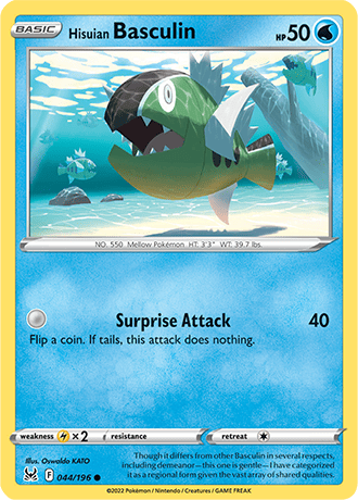 Hisuian Basculin  44/196 Pokémon TCG Lost Origin